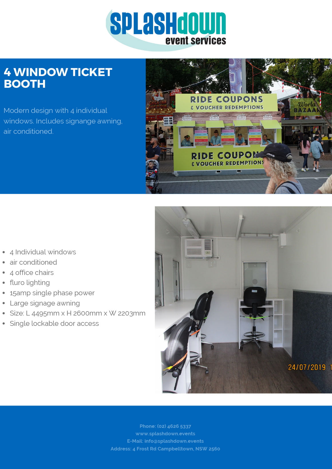 4 Window Ticket Box by Splashdown Event Services