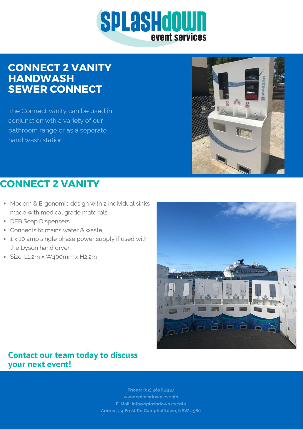 Connect Vanity (2 Basin) Splashdown Event Services