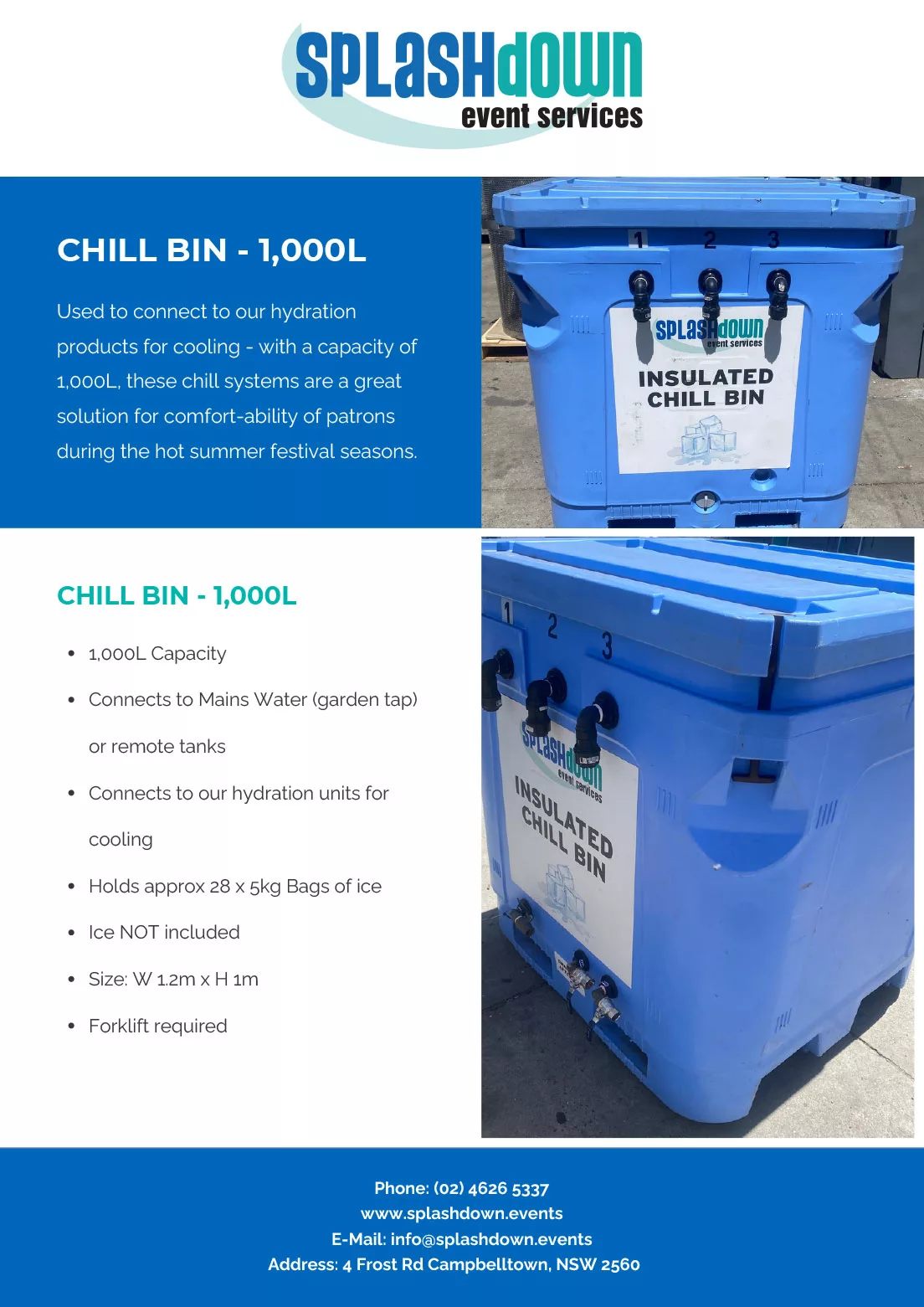 CHILL BIN – 1,000L by Splashdown Event Services