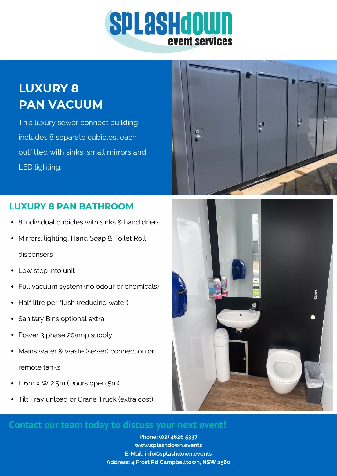 Luxury 8 Pan Toilet Block by Splashdown Event Services