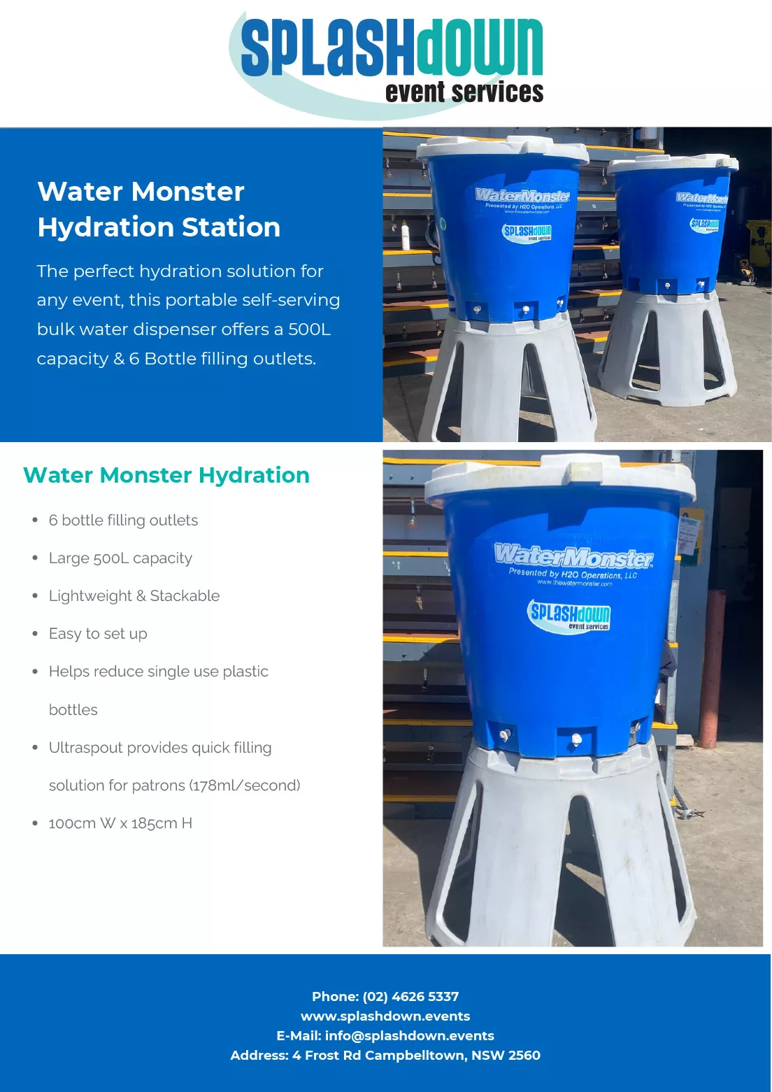 Water Monster Hydration Station by Splashdown Event Services