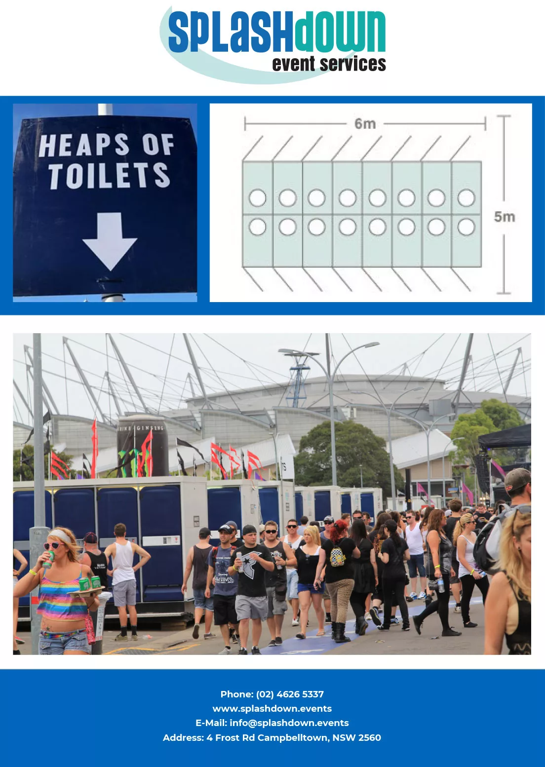 16 Pan Unisex Bathroom Building by Splashdown Event Services