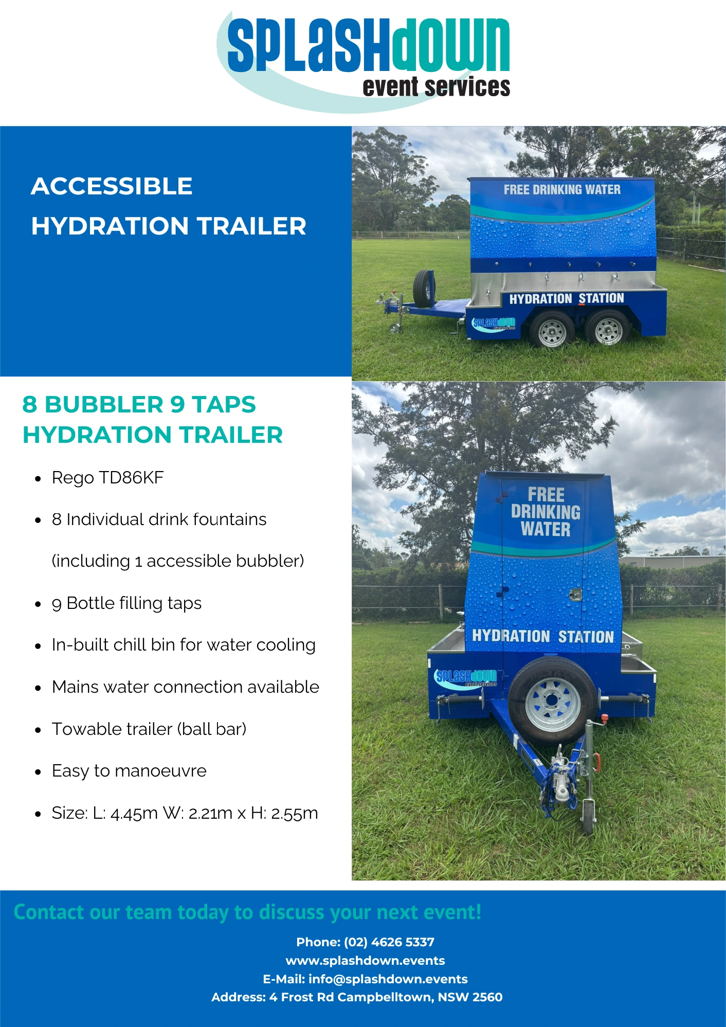 Accessible Water Trailer by Splashdown Event Services