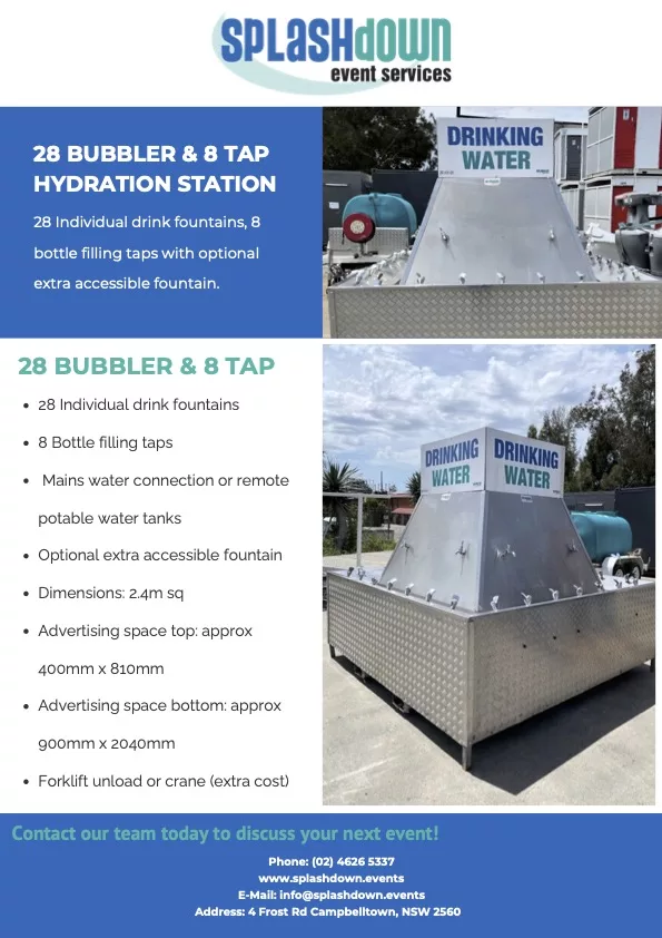 28 Bubbler Hydration Station by Splashdown Event Services