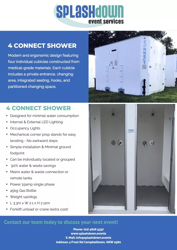 4 Connect Shower by Splashdown Event Services