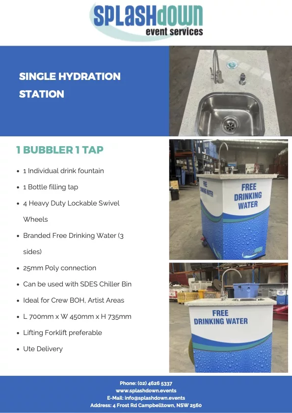 Single Hydration Station by Splashdown Event Services