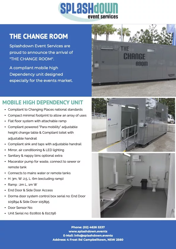 The Change Room with Toilet Only by Splashdown Event Services